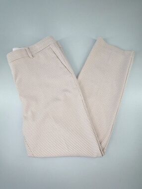 Ann Taylor Houndstooth Weave Beige & White Straight Leg Pants Size 14 NWOT